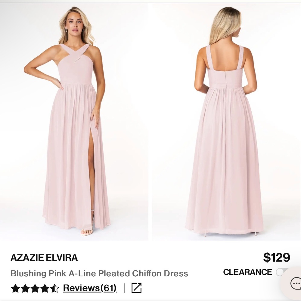 Azazie Elvira Blush Pink Dress